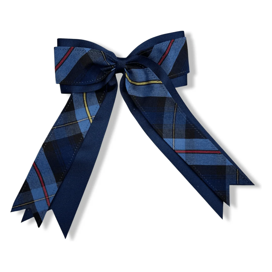 2 Layer Cheer Bow  - Plaid P41 - Image 2