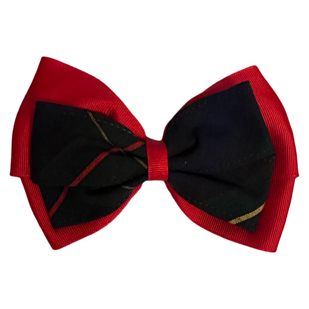 2 Layer Ribbon & Plaid Bow - P55 - Image 2