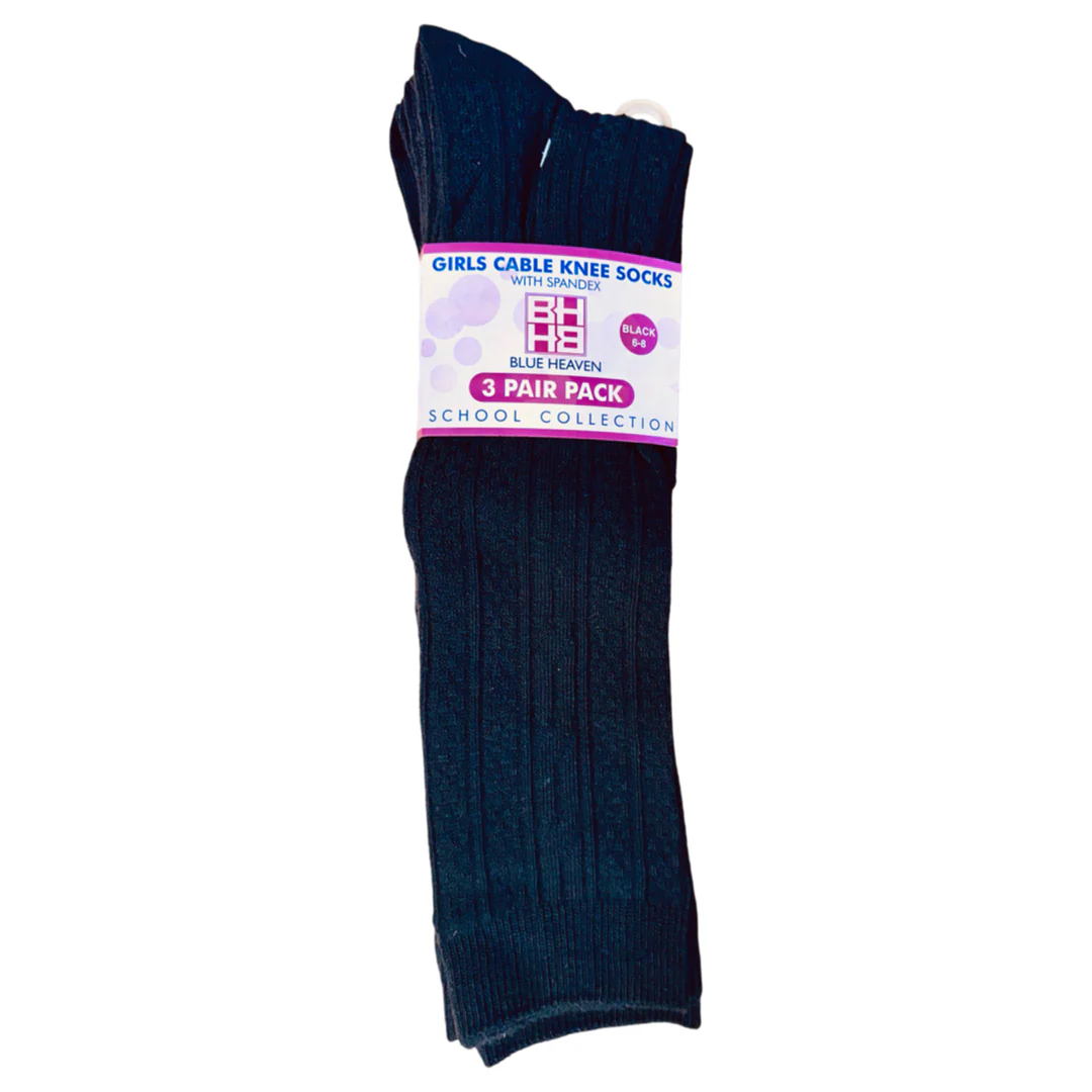 Mount Zion - Girl's 3-Pack - Cable Knee Socks - Image 3