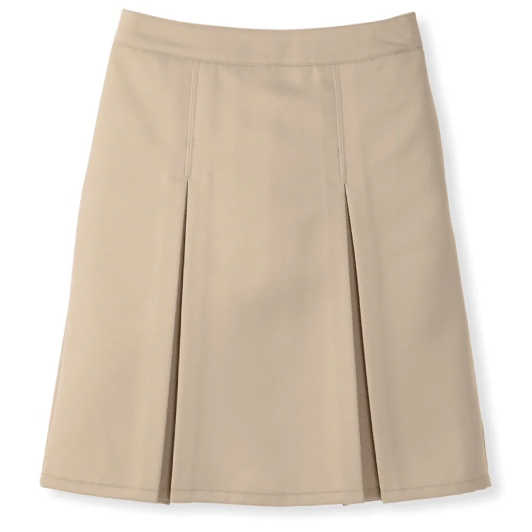 At The Knee Box Pleat Skirt with Pockets