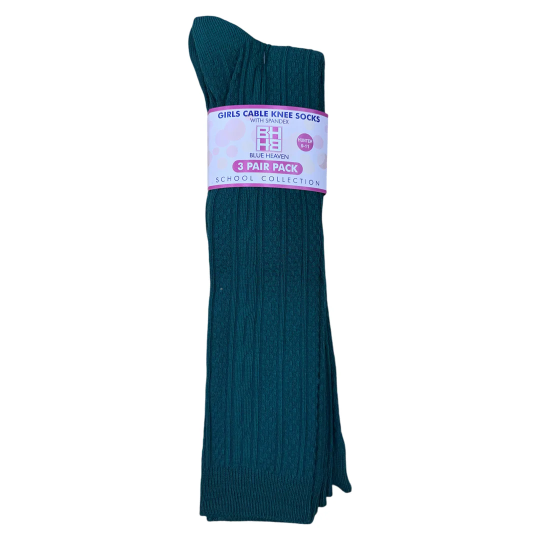 Blue Heaven - Girls 3-Pack -Cable Knee Socks - Image 5