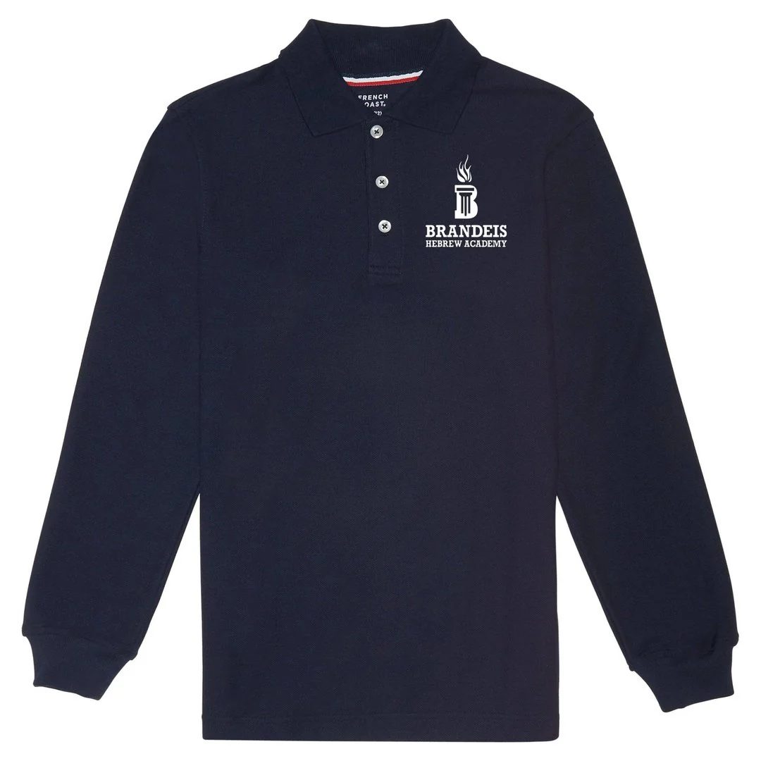Brandeis Hebrew Academy  Long Sleeve Polo - Adult - Image 2