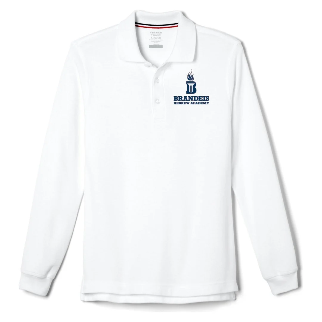 Brandeis Hebrew Academy Long Sleeve Polo - Husky Boys - Image 3