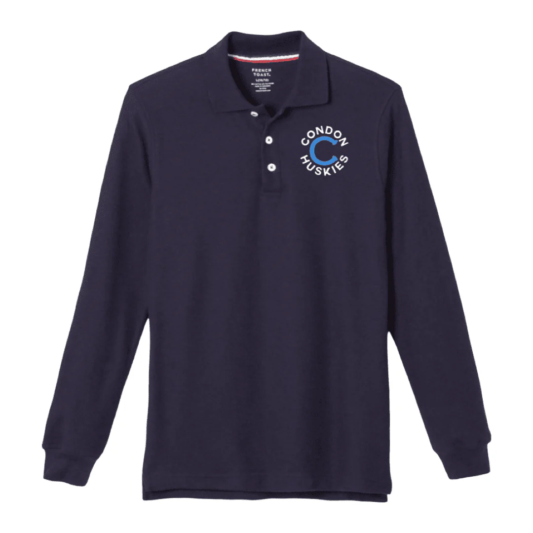 Condon K-8 -Long Sleeve Navy Polo - Kids / Adults