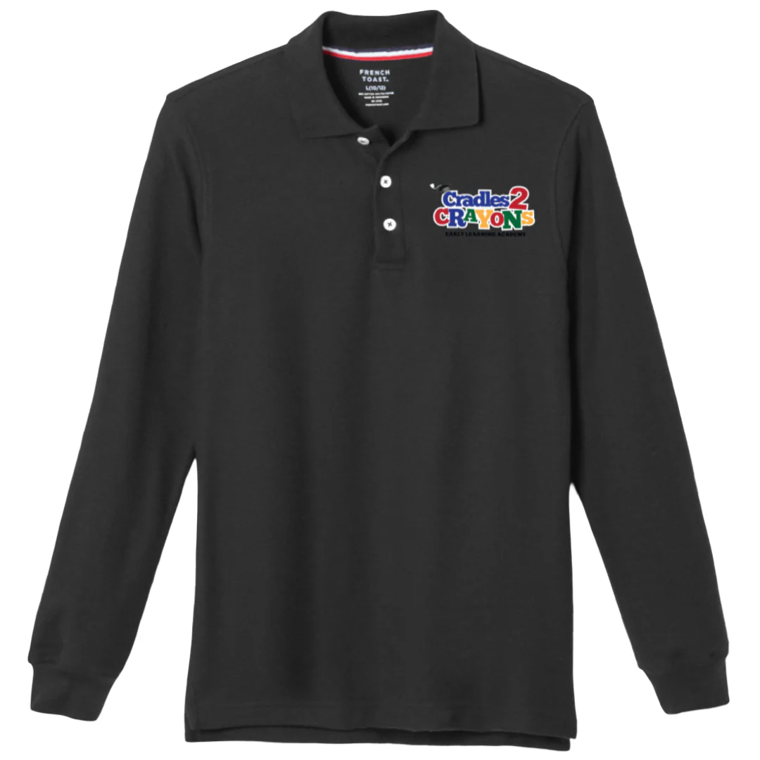 Cradles 2 Crayons - Co-Ed Long Sleeve Pique Polo - Image 2