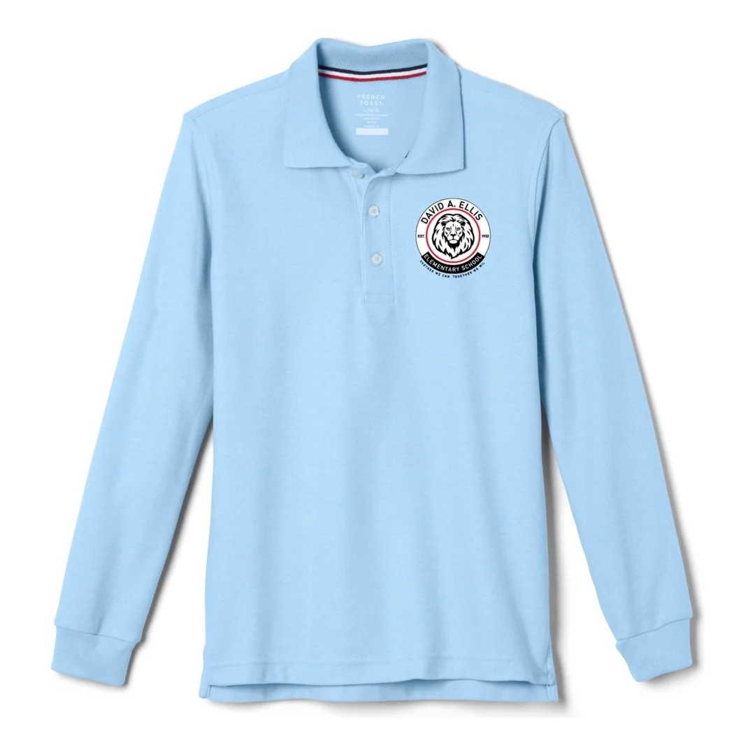 David A. Ellis Long Sleeve Light Blue Polo - Adult