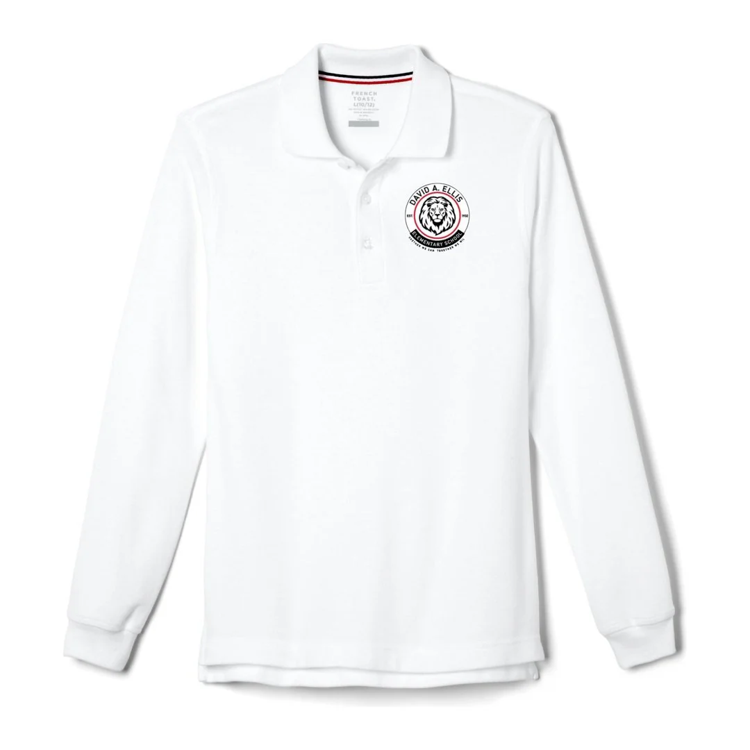 David A. Ellis Long Sleeve White Polo -Adult