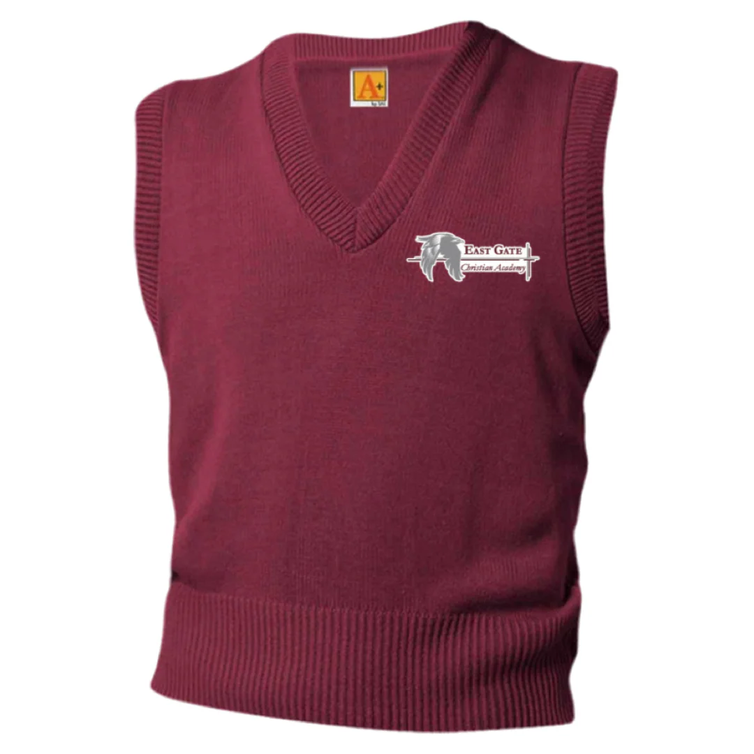 East Gate Christian Academy - A+ Adult Unisex V-Neck Sweater Vest - Adult - Image 3