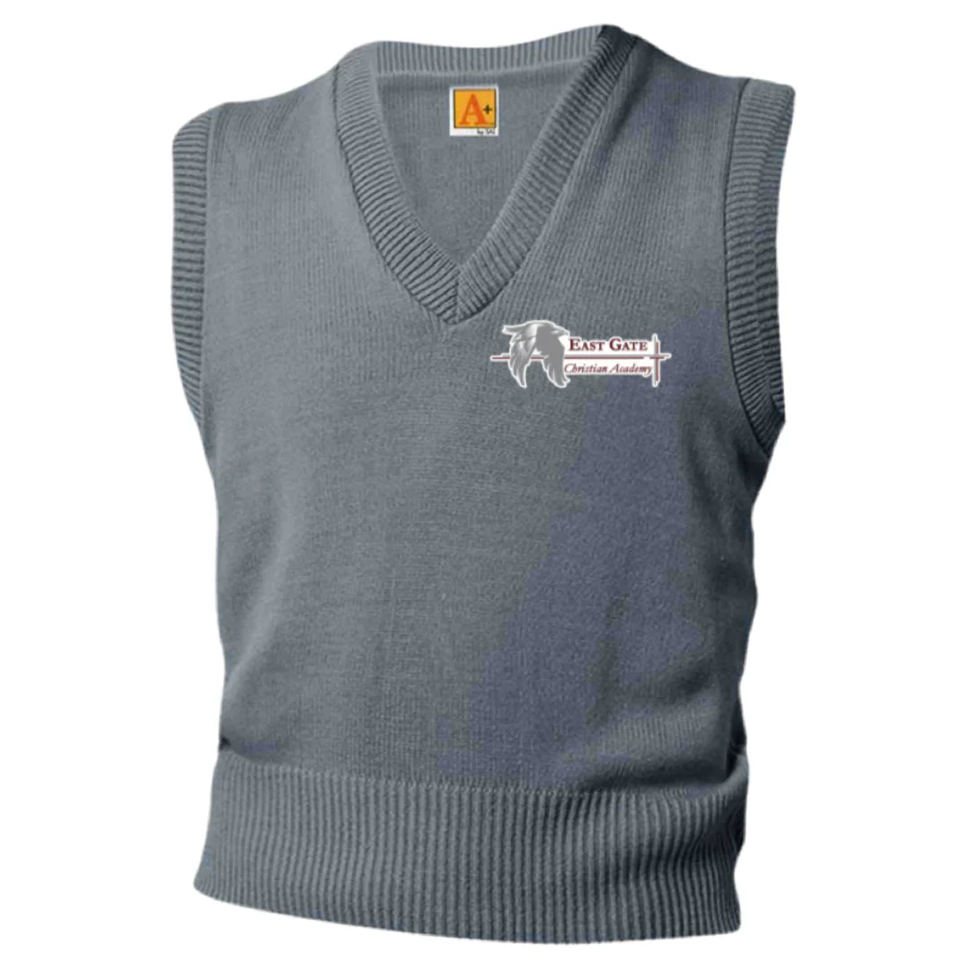 East Gate Christian Academy - A+ Adult Unisex V-Neck Sweater Vest - Adult - Image 5