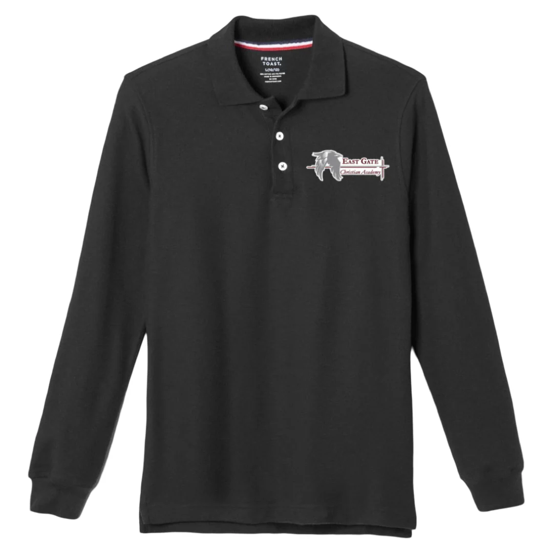 East Gate Christian Academy - Co-Ed Long Sleeve Polo - Husky/Plus Kids - Image 2