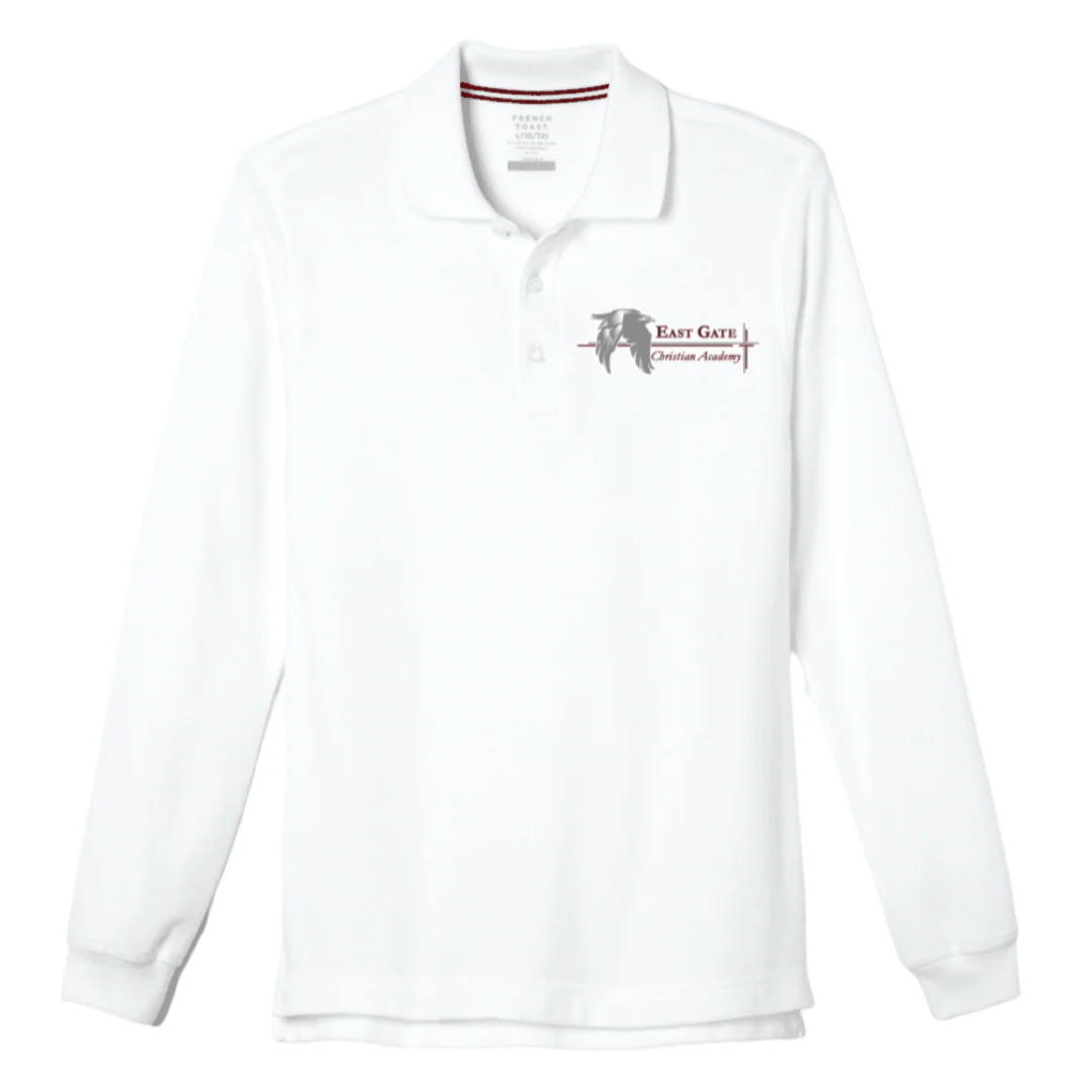 East Gate Christian Academy - Co-Ed Long Sleeve Polo - Husky/Plus Kids - Image 4