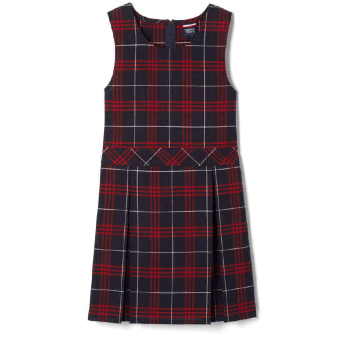 French Toast Girl's Plaid Box Pleat Jumpers - Image 5