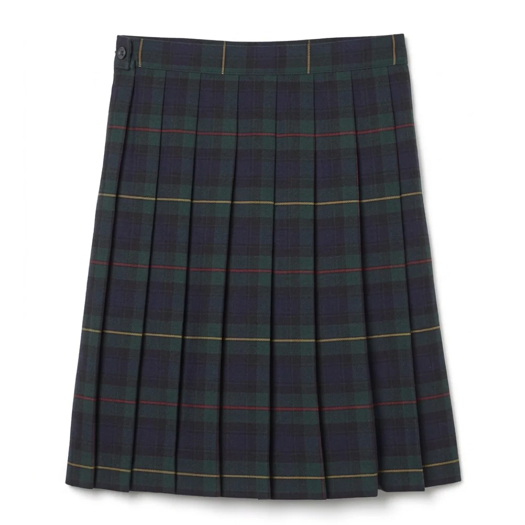 Girl's Plaid Pleated Skirt To The Knee - Image 14