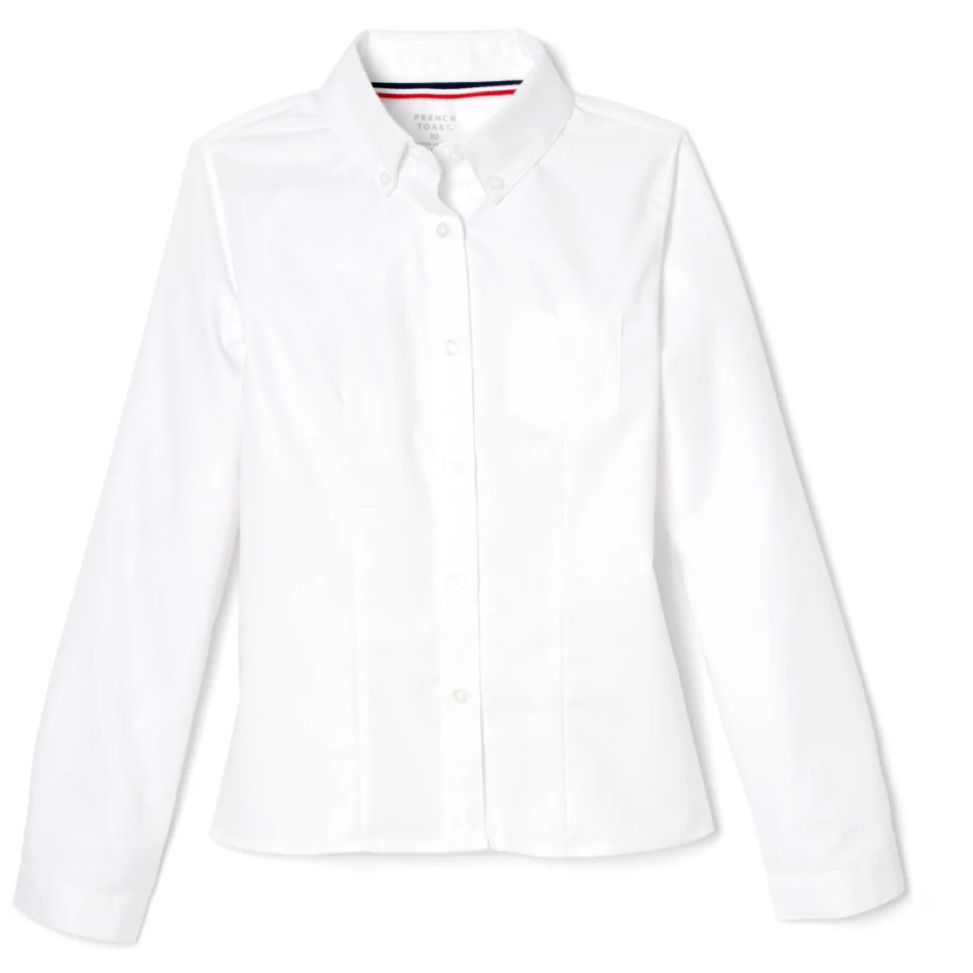 Girl's Plus Size Long Sleeve Fitted Oxford Shirt - Image 3