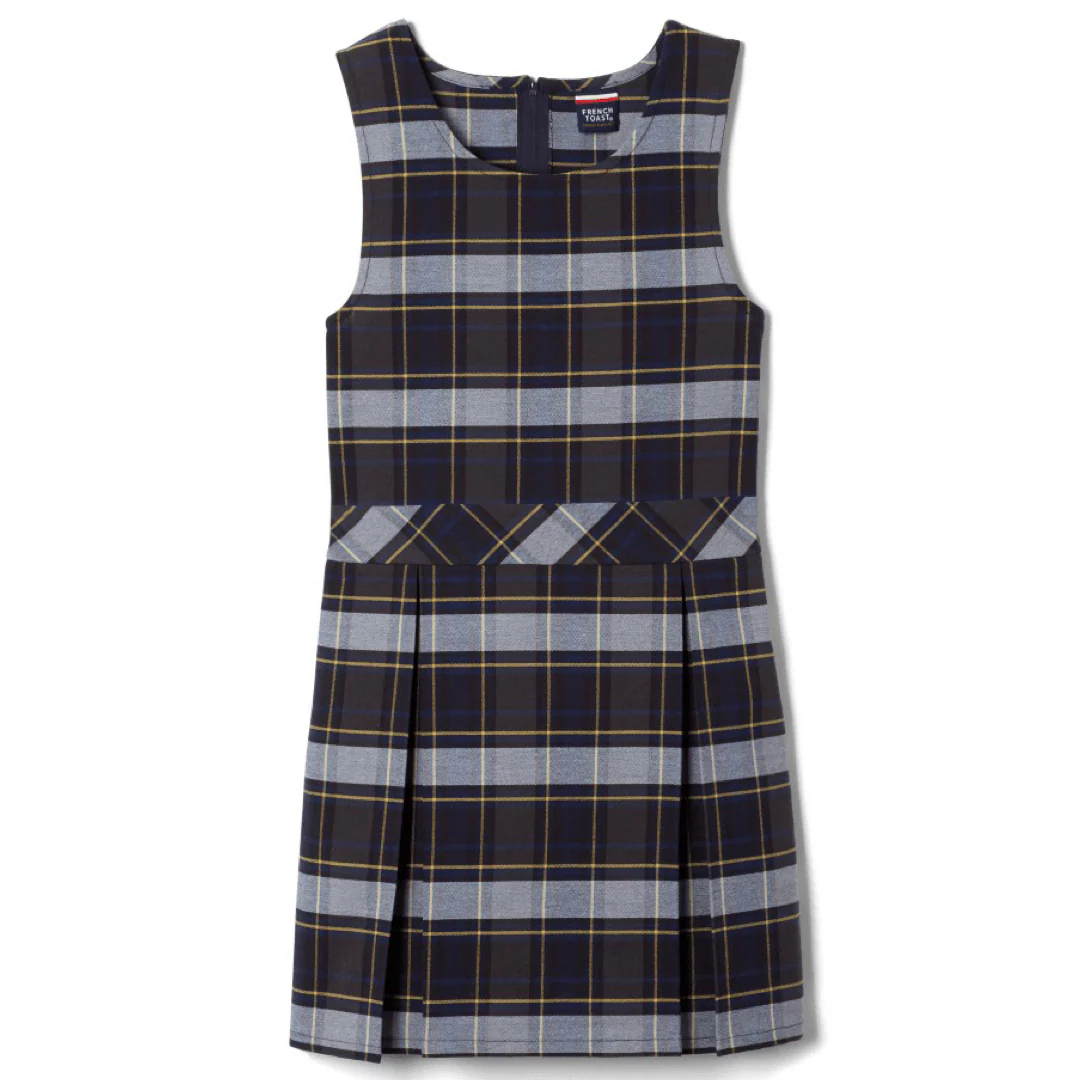 French Toast Girl's Plaid Box Pleat Jumpers - Image 3