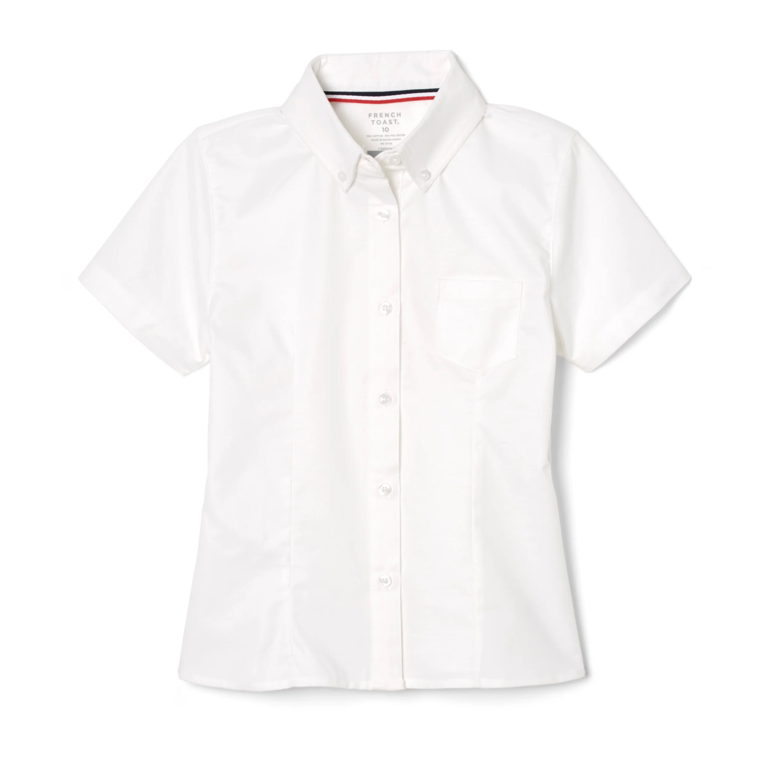 Girl's Plus Size Short Sleeve Fitted Oxford Shirt - Image 3
