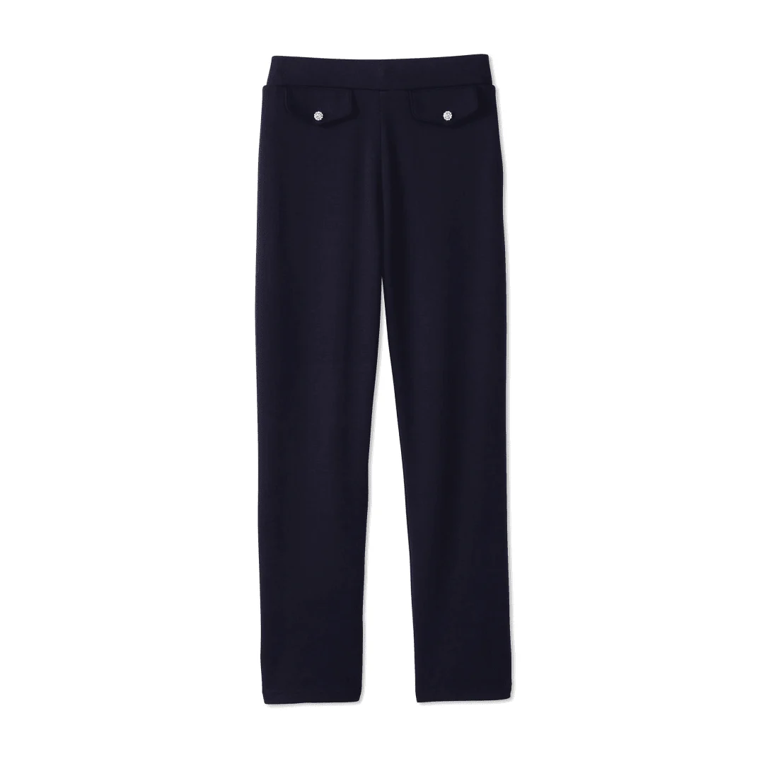 Girls' Pull-On Straight Fit Stretch Ponte Pant with Rhinestones