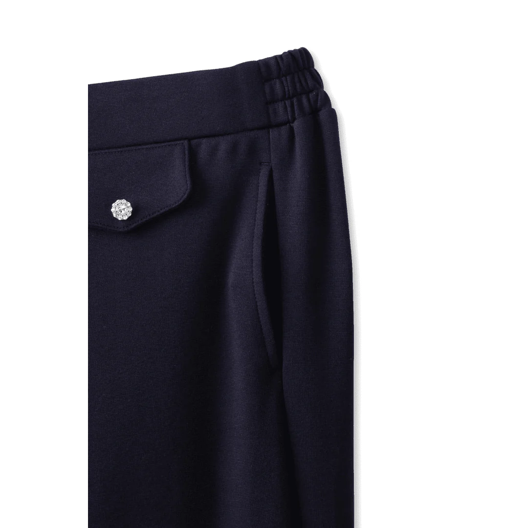 Girls' Pull-On Straight Fit Stretch Ponte Pant with Rhinestones - Image 3