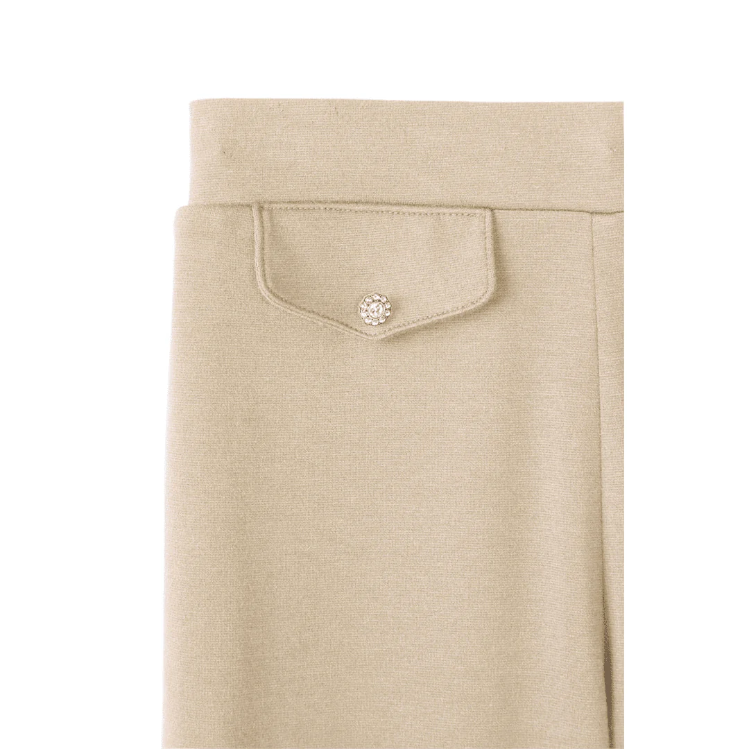 Girls' Pull-On Straight Fit Stretch Ponte Pant with Rhinestones - Image 5