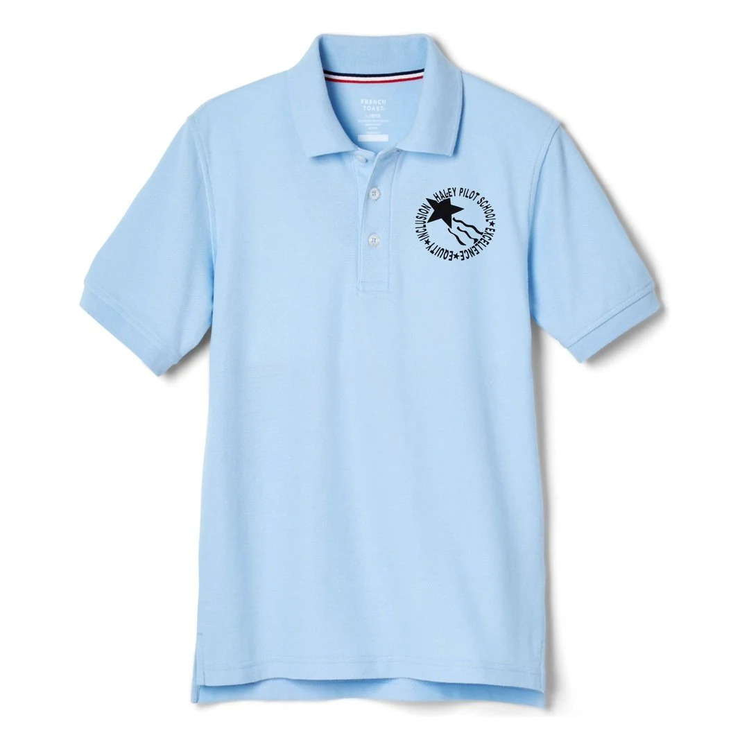 Haley Pilot Grades 6-8 Light Blue Short Sleeve Polo - Adult - Image 2