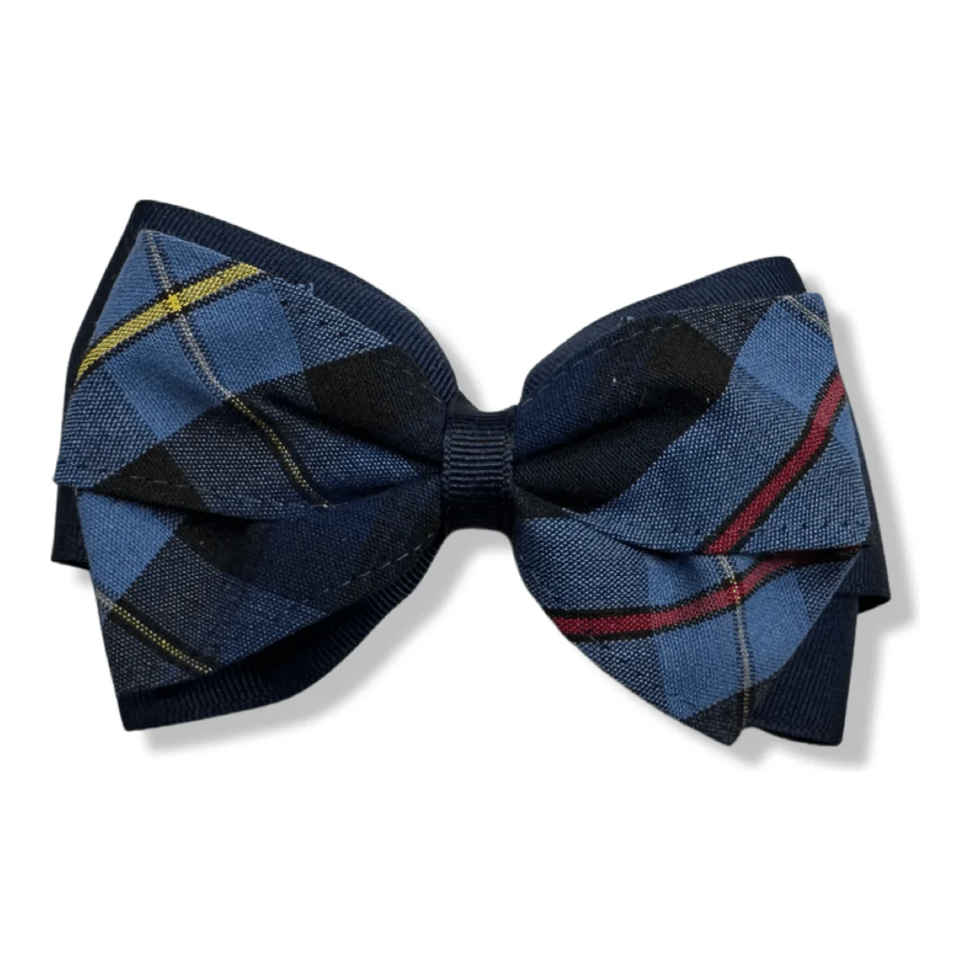 Harbor Christian Academy - 2 Layer Ribbon & Plaid Bow - Plaid P41