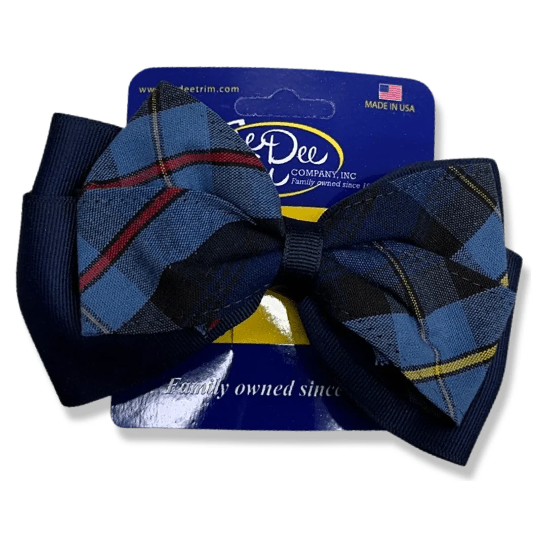 Harbor Christian Academy - 2 Layer Ribbon & Plaid Bow - Plaid P41 - Image 2