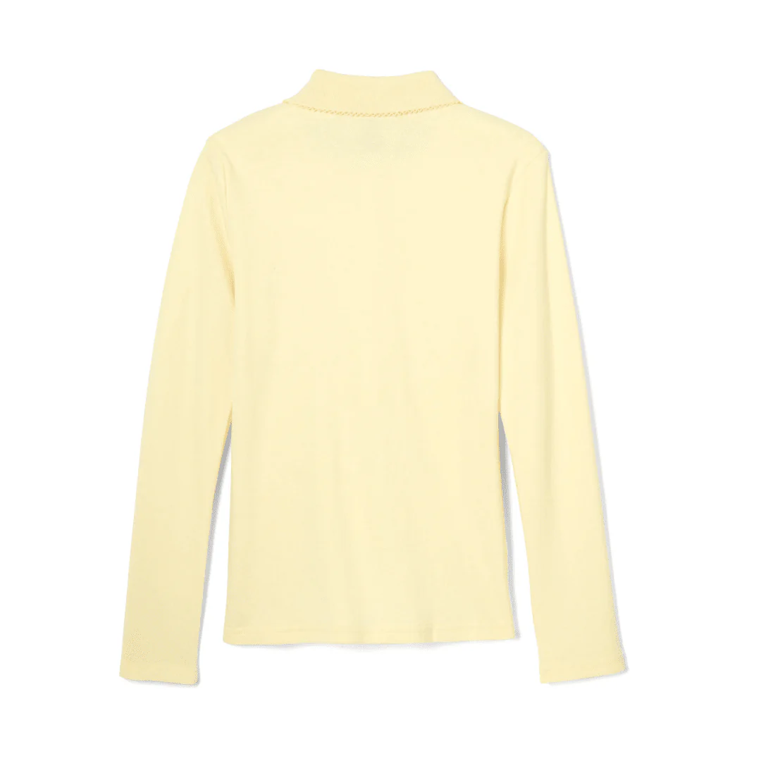 Harbor Christian Academy - Girl's Long Sleeve Picot Collar Polo - No Logo - Image 3