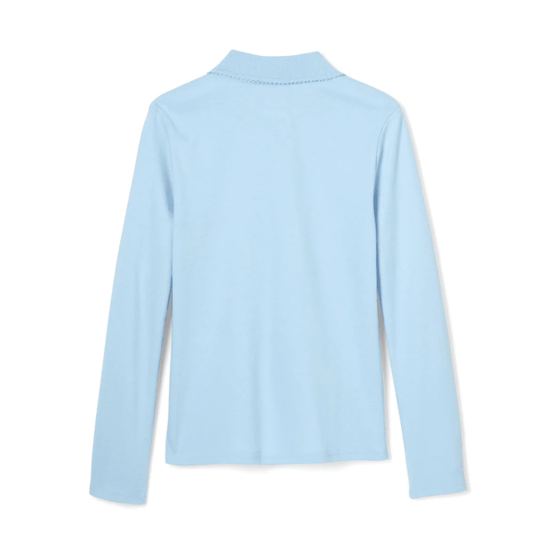 Harbor Christian Academy - Girl's Long Sleeve Picot Collar Polo - No Logo - Image 5