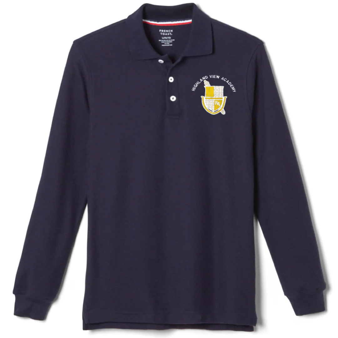 Highland View Academy - Co-Ed Youth / Adult Long Sleeve Pique Polo - Image 2