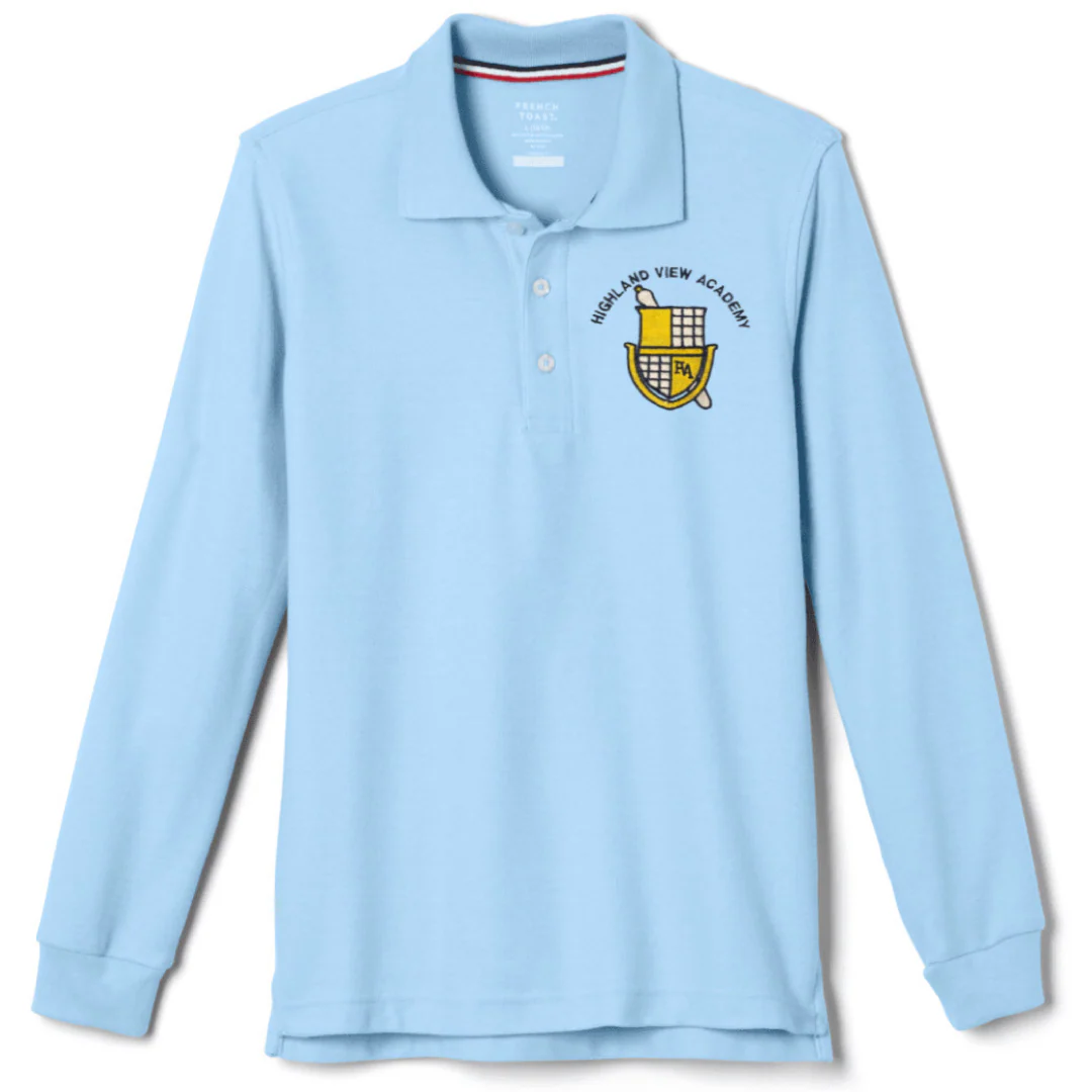 Highland View Academy - Co-Ed Youth / Adult Long Sleeve Pique Polo - Image 3