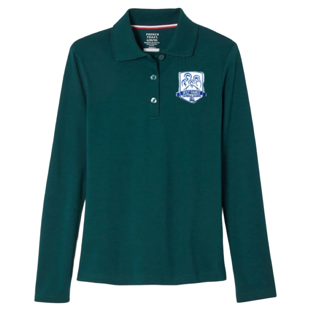 Holy Family Catholic School - Girl's Long Sleeve Picot Collar Polo - Image 2