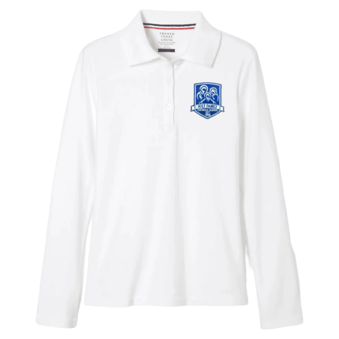 Holy Family Catholic School - Girl's Plus Size Long Sleeve Picot Collar Polo - Image 2