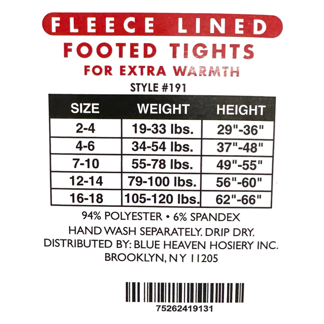Hope Academy - Girls Fleece Lined Footed Tights - Image 2