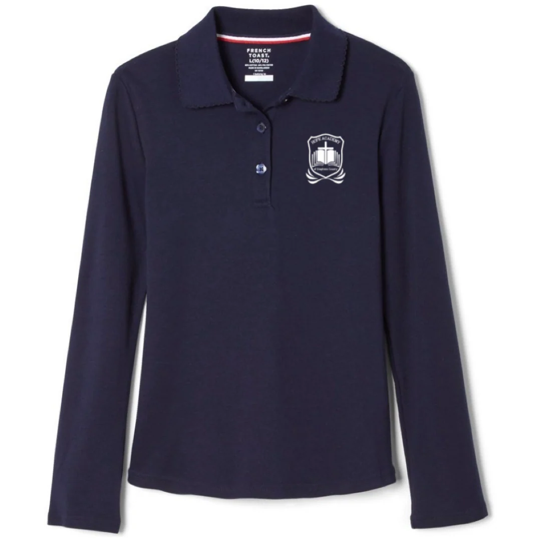 Hope Academy - Girl's Long Sleeve Picot Collar Polos - Image 2