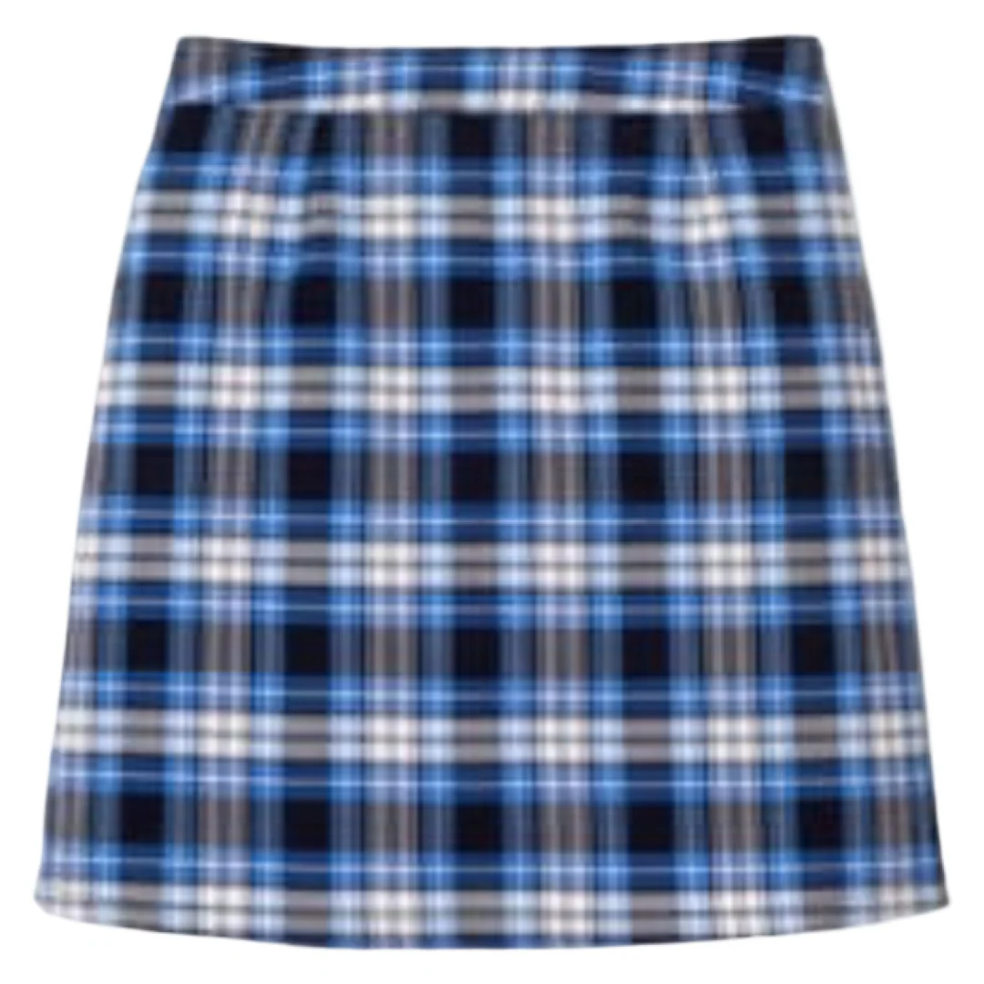 Hope Academy - Girl's / Young Women's Plaid Pleated 2-Tab Scooter - Clear Blue Plaid - Image 3