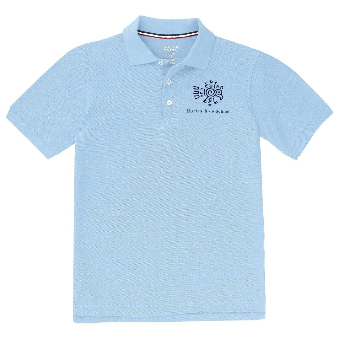 Hurley K-8 School - Light Blue Short Sleeve Polo - Kids