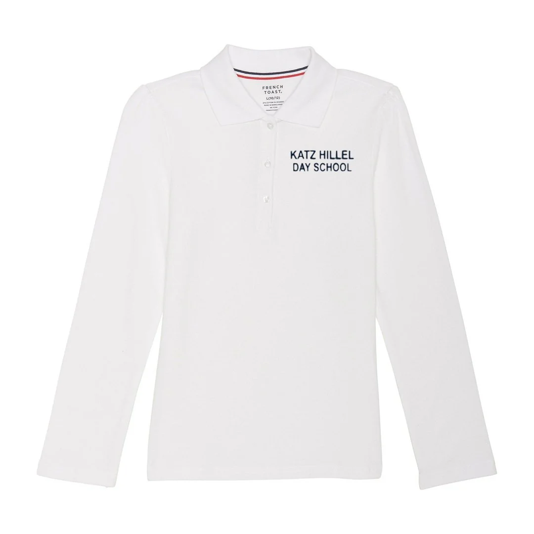 Katz Hillel Day School - Long Sleeve Stretch Pique Polo  - Girls