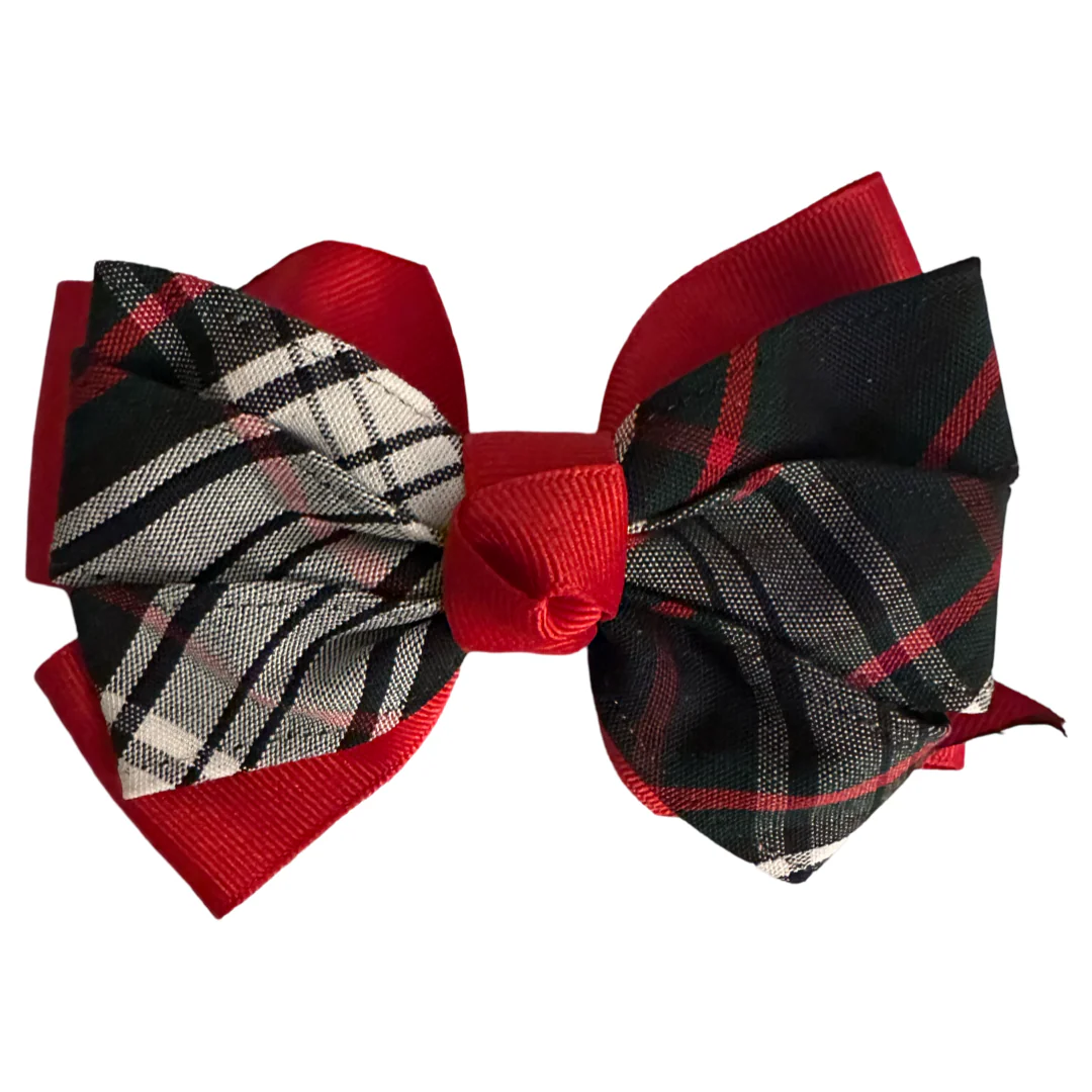 Large Pinwheel Bow - Plaid P49 - Image 2