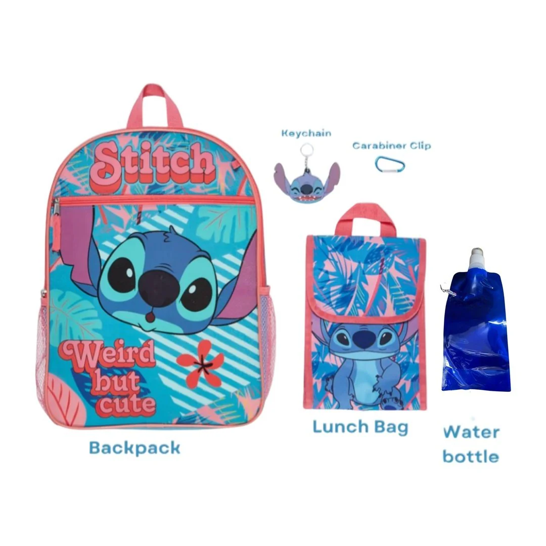 Disney Stitch 5 pc Backpack Combo Set - Image 2