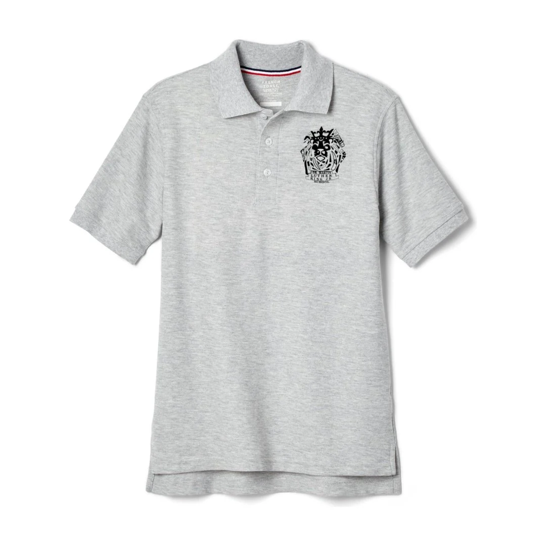 Martin Luther King Jr. K-3 Grey Short Sleeve Polo - Husky Kids