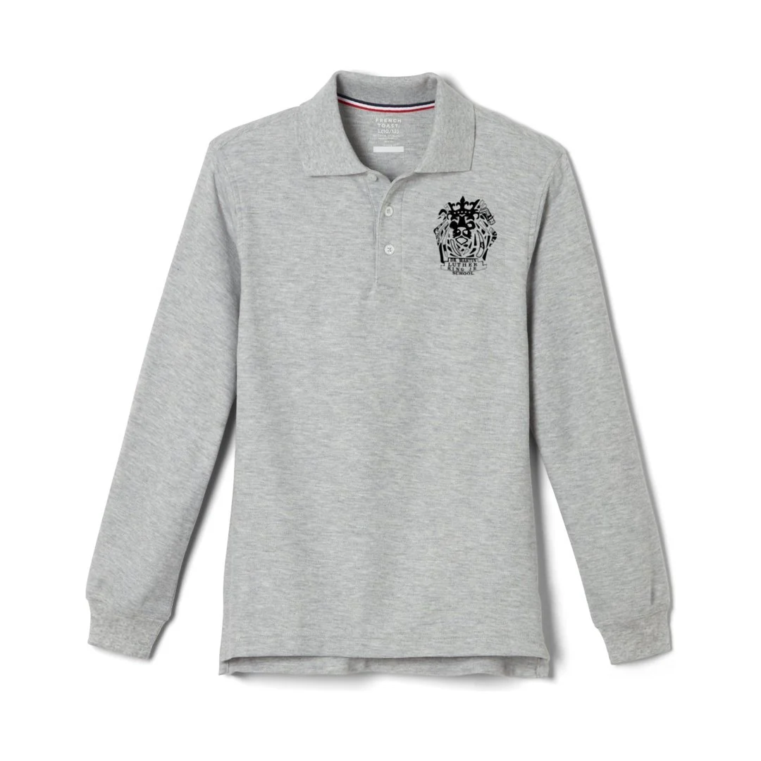 Martin Luther King Jr. K-3 Grey Long Sleeve Polo - Kids