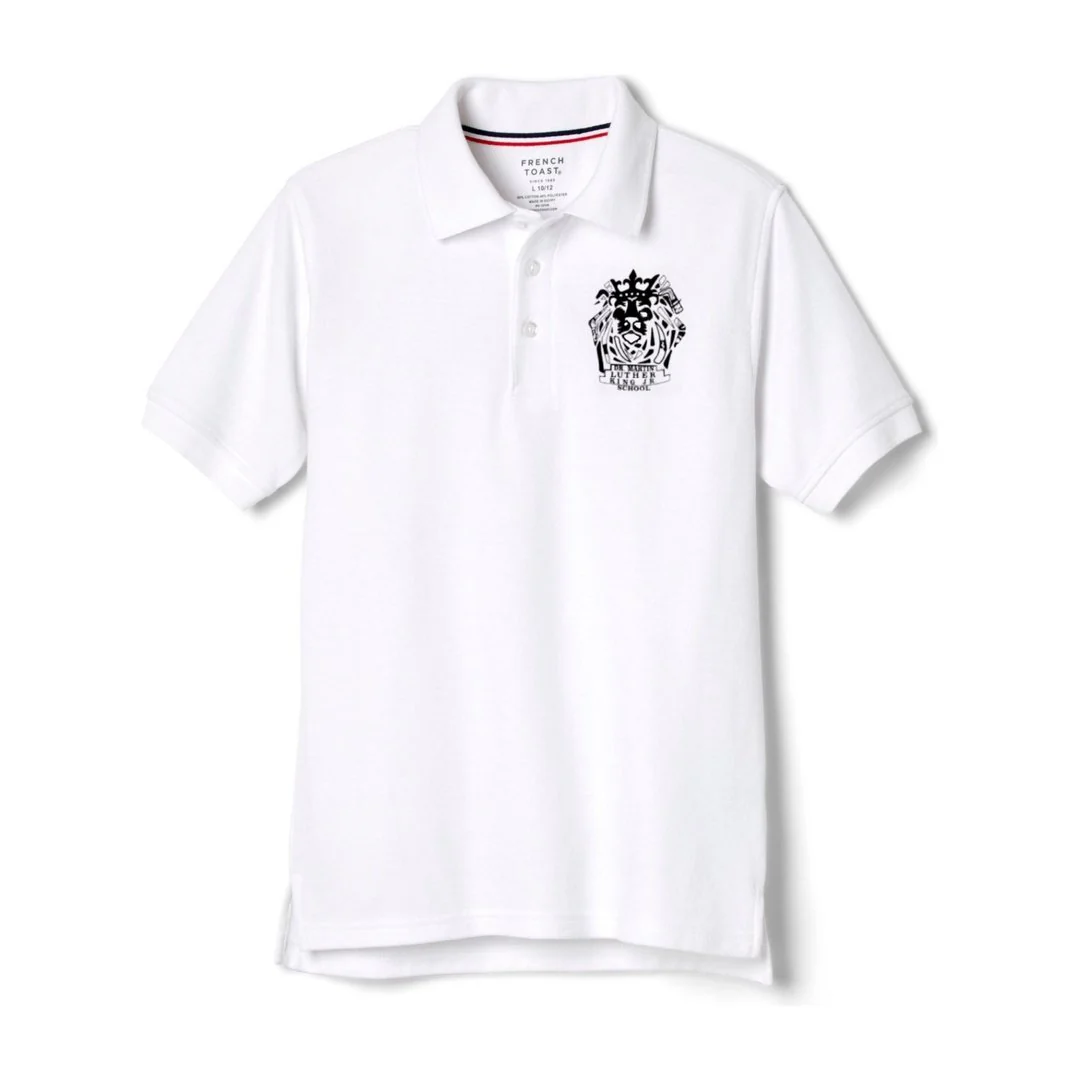 Martin Luther King Jr. K-3 White Short Sleeve Polo - Husky Kids