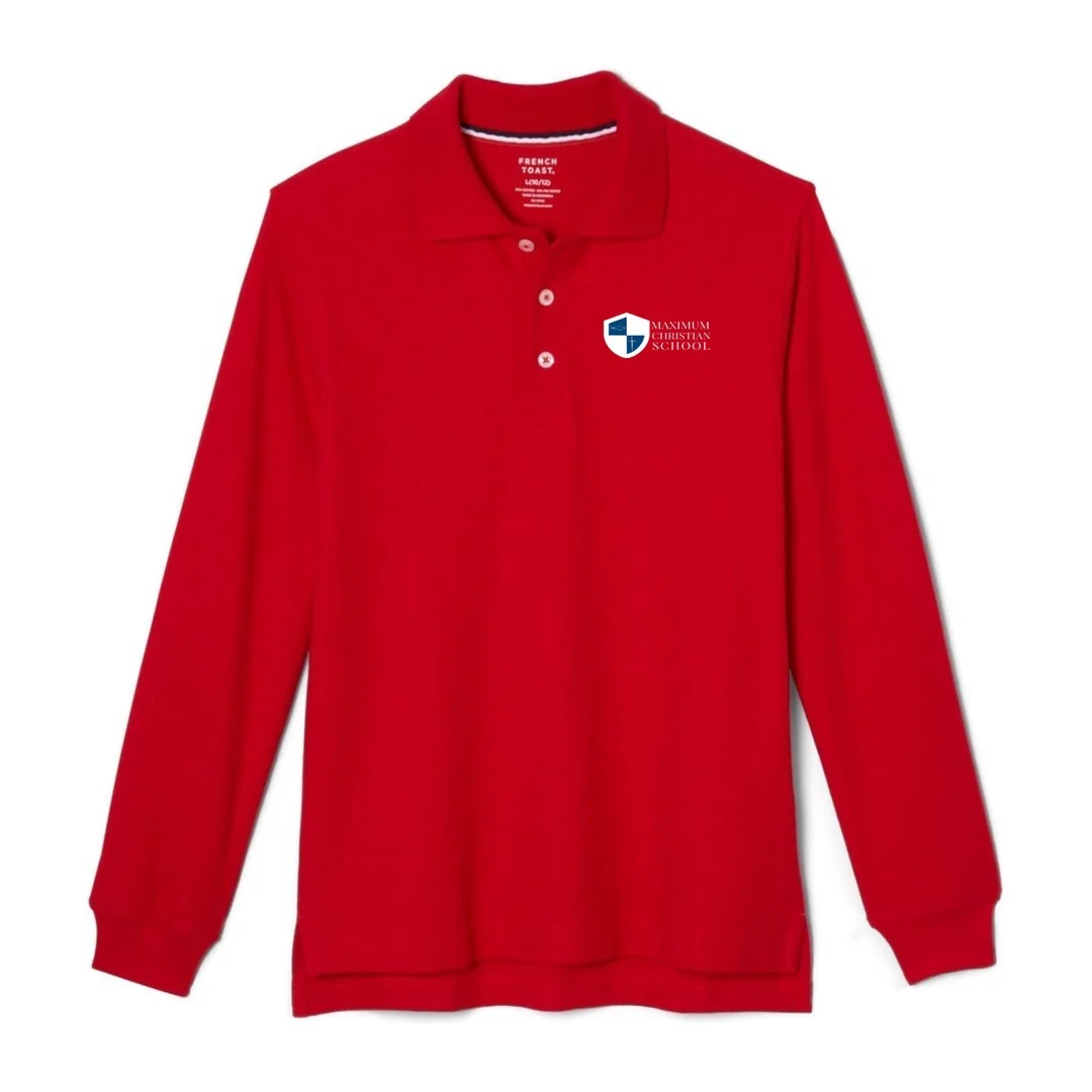 Maximum Christian School - Long Sleeve Navy Polo - Kids