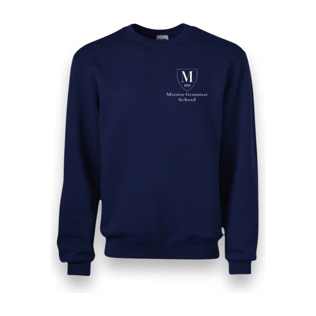 Mission Grammar Navy Crew Sweatshirt - Adults