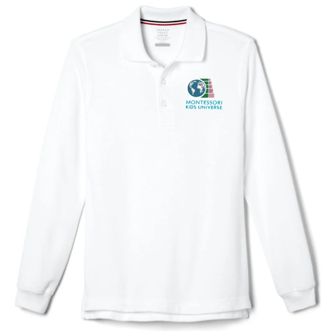 Montessori Kids  - Boy's Long Sleeve Pique Polo - Image 2