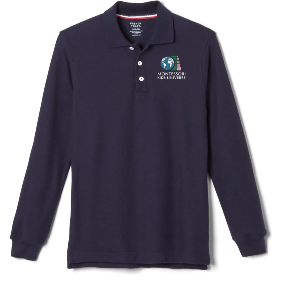 Montessori Kids  - Boy's Long Sleeve Pique Polo - Image 3