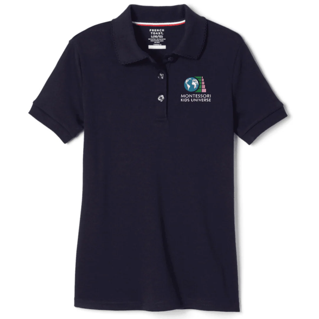 Montessori Kids  - Girl's Short Sleeve Picot Collar Polo - Image 3