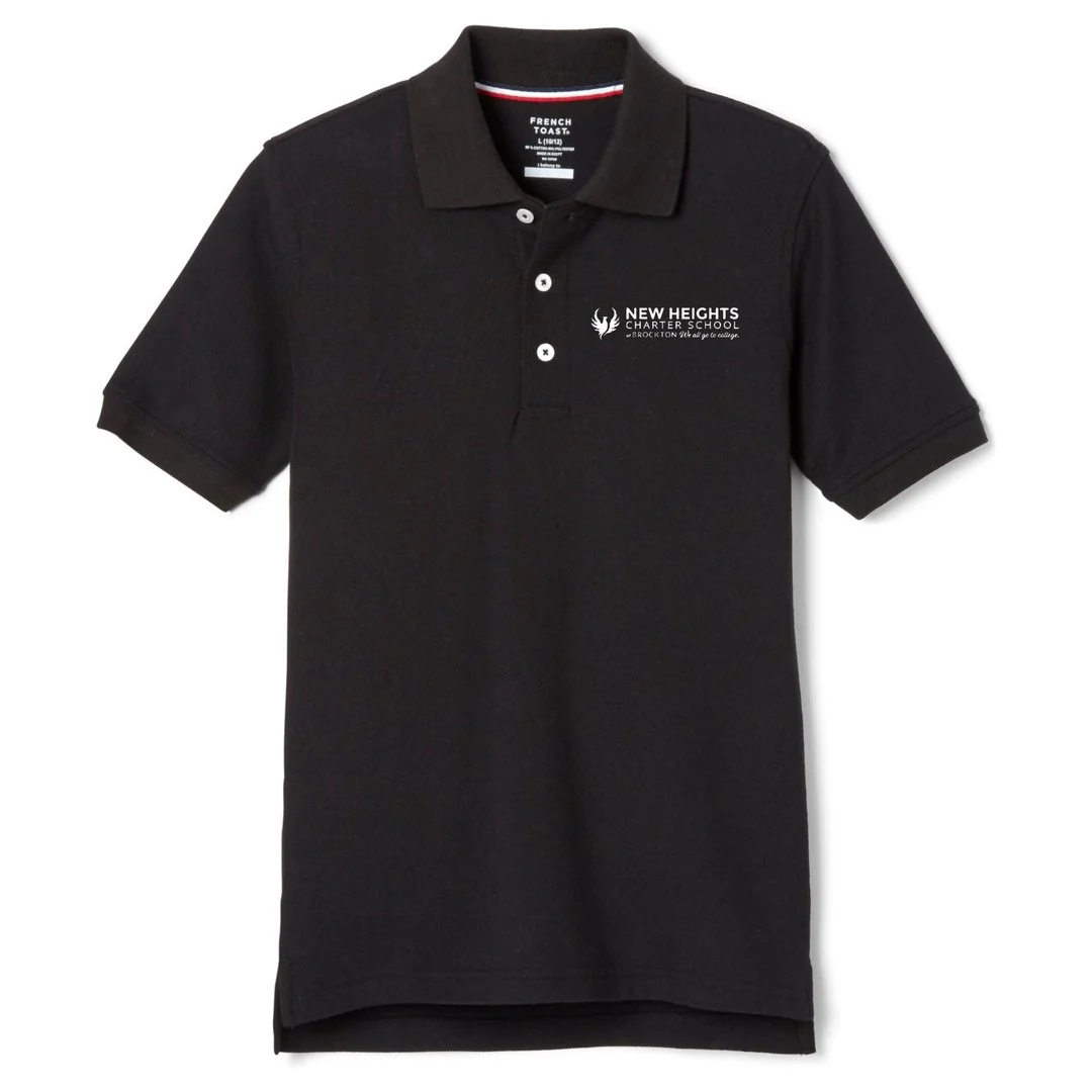 New Heights Charter Black Short Sleeve Polo - Kids - 9th Grade Only
