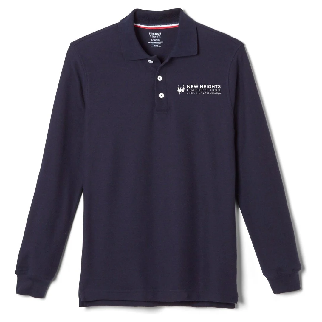 New Heights Charter Long Sleeve Polo - Husky Kids -  8th Grade Only