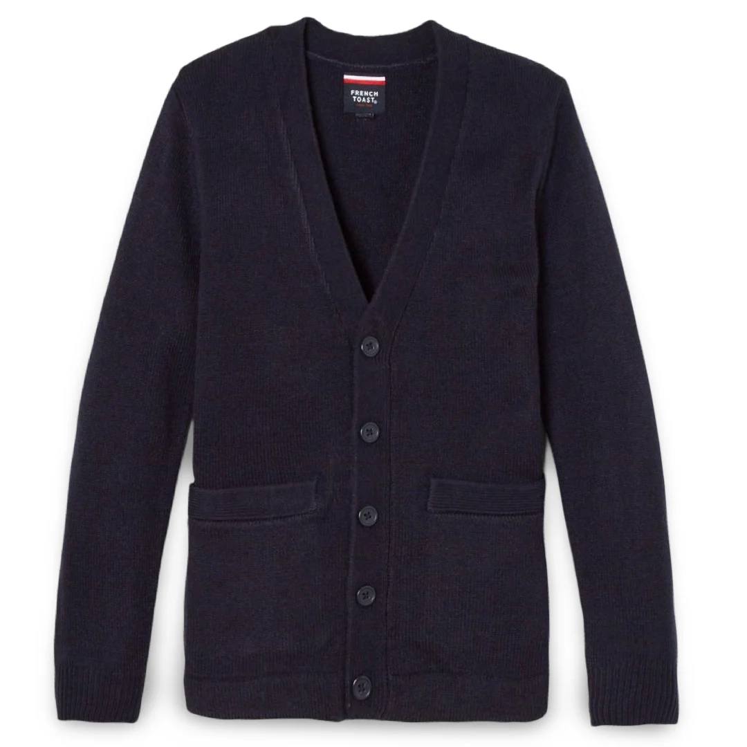 New Horizon - Boy's / Young Men's V-Neck Cardigan Sweater - No Logo - PK-12th